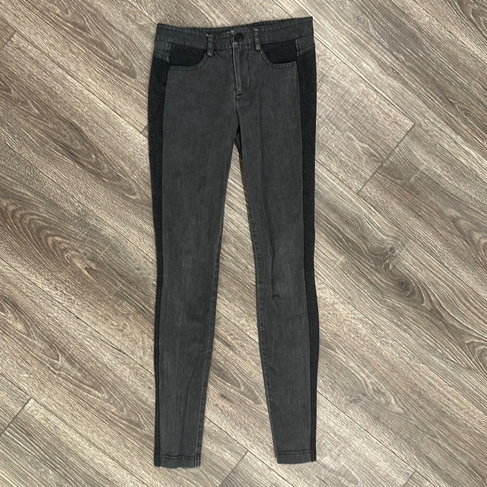 VINCE color block ultra skinny stretch jeans